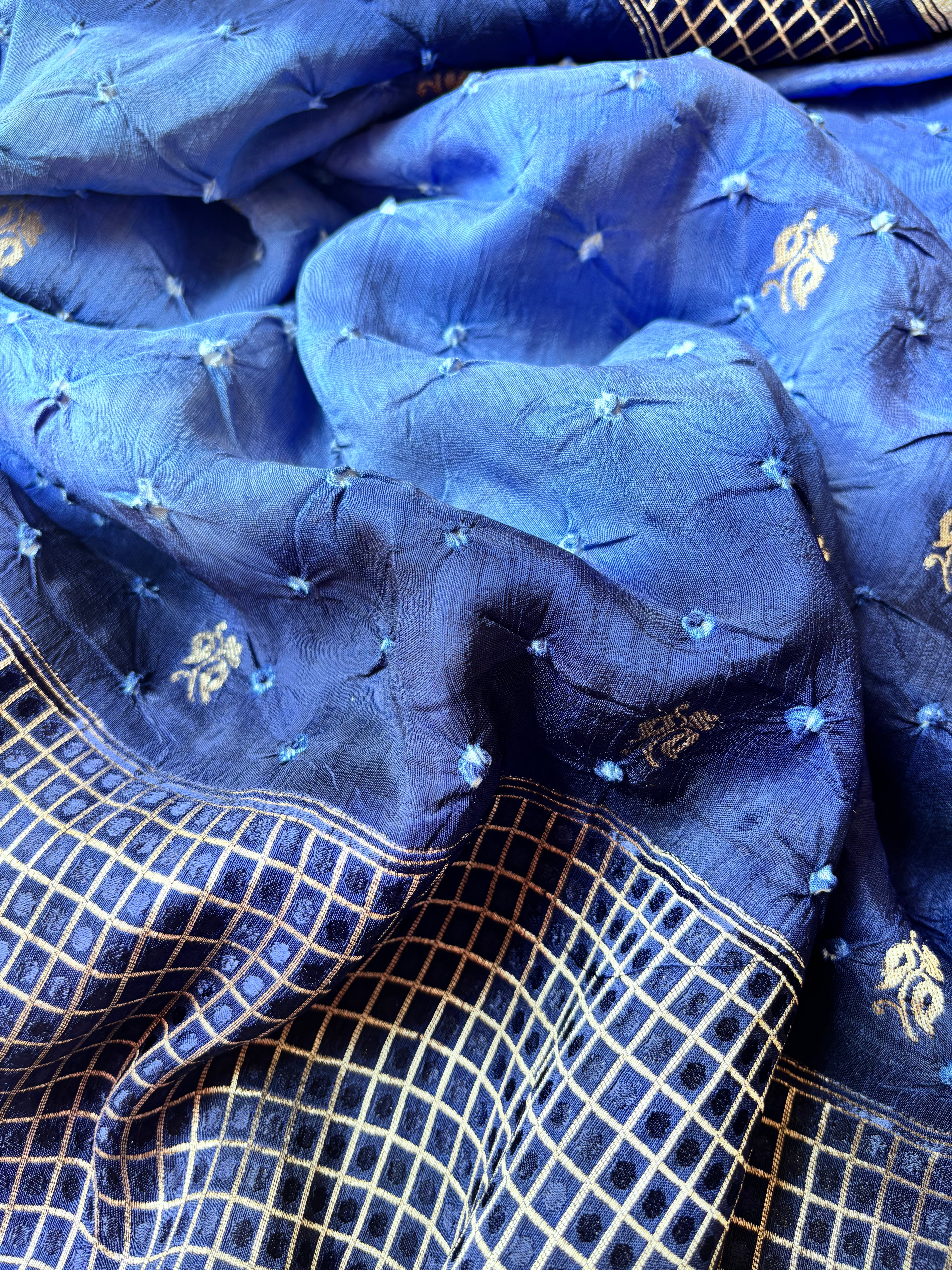 Indigo Blue Bandhini Saree